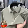Camiseta de Manga Larga para Hombre Solapa Papá Otoño Invierno Manga Larga Casual Holgada Camisa POLO Capa Base Superior Hombres