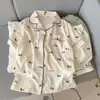 Entity Packing Nube Algodón Verano Nuevo Estilo Pijama para Mujer Delgado Dulce Dibujos Animados Manga Corta Pantalón Corto Conjunto de Ropa para el Hogar