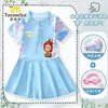 Traje de baño de secado rápido con protección solar para niñas, estilo caricatura, bañador de una pieza para aguas termales, conjunto de bañador tipo vestido de princesa, moderno