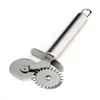 Directo de fábrica acero inoxidable doble cabeza multifuncional rodillo de encaje cuchillo para PIZZA cuchillo para PIZZA herramienta para hornear cortador