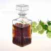 Botella de whisky botella de vino juego de vino botella de vino botella de vino decantador cuadrado tallado botella de vino