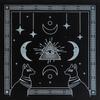Em Estoque Estilo Europeu Cartas de Tarô Pentagrama Toalha de Mesa de Veludo Preto Toalha de Mesa de Cor Sólida Tapete de Mesa para Cerimônia de Tarô Veludo