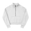 Moletom Raglan de Manga Curta para Comércio Exterior Feminino, Jaqueta Solta de Lã para Outono e Inverno, Camisa com Meio Zíper, Moletom de Manga Longa com Gola Alta para Comércio Exterior