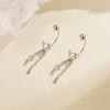 Pendientes de tuerca colgantes de borla de amor, diseño de nicho, de alta gama, largos, para afinar el rostro redondo, elegantes, de moda, pendientes diarios