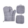 Luvas de Silicone de Algodão Puro com Ce, Espessadas e Alongadas, Antiderrapantes, Resistentes a Altas Temperaturas, Luvas para Forno de Micro-ondas, Luvas Anti-Queimadura para Forno de Assar