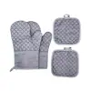 Luvas de Silicone de Algodão Puro com Certificação CE, Espessadas e Alongadas, Antiderrapantes, Resistentes a Altas Temperaturas, Luvas para Forno de Micro-ondas, Luvas Anti-Queimaduras para Forno de Assar E18