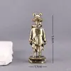 Figura de Rana Héroe Estilo Vintage de Latón Puro, Adorno Creativo de Rana para Escritorio de Oficina en Casa, Artesanías, Venta al por Mayor para Puestos de Mercado