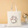 Bolsa de Lona Estilo Ins Personalizada Grande Capacidade Bolsa Ecológica Bolsa Tote Ins High-End Bolsa de Ombro Satchel Publicitária Sacola de Compras