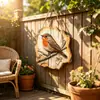 Placa de madera de pájaro impresa plana 2D, adorno colgante de decoración de jardín estilo pastoral, manualidad para pared del hogar