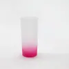 Vaso de Vidrio Esmerilado con Fondo de Color y Cubierta de Bambú de 18 oz Vidrio de Transferencia de Calor con Capa Se Puede Personalizar con Patrón Logotipo Vaso Esmerilado