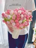 Manta terciopelo paquete de material DIY ramo de rosas manta ganchillo tejido a mano regalo flores hilo ganchillo