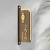 Señales Acrílicas para Baños de Hombres y Mujeres con Diseño de Madera, Señales de Baño de Doble Cara, Señales para Puertas de Inodoro