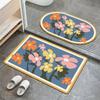Tapete de Chão de Lama Diatomácea Estilo Fresco Flor Doce Personalizado, Absorvente e Fácil de Secar, Tapete de Porta Antiderrapante para Banheiro, Tapete para Pés, Lavável à Mão