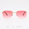 D033 Transfronterizos Europeos y Americanos ins Celebridad de Internet Retro Color Metal Película Gafas de Sol Moda Femenina Personalidad Sin Montura Gafas de Sol Hombres