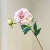 Flor artificial de peônia sânscrita de alta qualidade com 2 cabeças, ornamento de decoração para sala de estar, arranjo floral para mesa de jantar, flores artificiais atacado