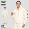 Conjunto de sudadera con cremallera estilo americano BOXY para hombre CKX, tejido de rizo de peso pesado 360G, conjunto de dos piezas de pantalones de chándal anchos y curvos
