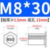 Acero al Carbono Galvanizado Espárrago de Agujero Ciego Tuerca Hexagonal Columna Chasis Lámina Metálica Placa de Presión Tuerca Columna Bso-M2M2.5M5M6M8