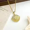 Collar Estilo Europeo y Americano Transfronterizo Concha Marina Cobre Chapado en Oro Accesorios para Mujer Diseño Simple Estilo Festivo Cadena para Clavícula