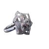 Anillo de Flor Hueca con Diamantes Completos Micro-incrustados Estilo Moda Socialité Zircón en Forma de Corazón Anillo de Rosa para Mujer Libre de Color