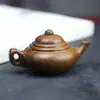 Bule de Sândalo Verde Esculpido Brinquedo de Madeira Maciça Enfeites de Bule Decoração de Carro Pequeno Pingente Artesanato