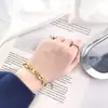 Joyería de Cadena Creativa Moderna Europea y Americana Estilo Coreano ins Pulsera de Acero de Titanio Elegante Pulsera de Nariz de Cerdo de 18K para Mujer