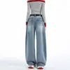 Jeans largos young orange # estilo retrô americano preto e cinza para mulheres, cintura alta, corte solto, modelador, com caimento fluido, estiloso, versátil e comprimento total