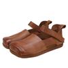 Zapatos de Mujer de Piel Suave con Suela Blanda y Punta Cuadrada, Retro Primavera y Verano Nuevos Zapatos Hechos a Mano de Cuero Genuino Retro, Cómodos, Versátiles, Transpirables y Casuales