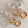 Pendientes de Aro de Metal Retro de Gama Alta Trefilados Pendientes de Lujo Sencillos AliExpress Comercio Exterior Nuevos Pendientes de Moda Versátiles