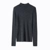 [En Stock] Jersey de Punto Fino de Lana 100% Merino de Cuello Alto Medio Ajustado para Mujer, Sin Costuras, Anti-Pilling