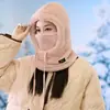 2025 Nuevo Diseño Europeo y Americano a Prueba de Viento Invierno Mujer Felpa con Capucha Máscara Sombrero para Clima Frío Ciclismo en Otoño e Invierno