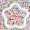 50 misturado prego rosa ornamentos pequeno botão pérola arco acessórios folhas desgaste armadura acessórios atacado