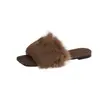 Pantuflas de algodón de felpa estilo hada francesa para mujer, aptas para usar en exteriores, nuevo modelo otoño e invierno 2026, pantuflas planas de pelo sin cordones para casa