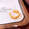Nuevo Anillo Abierto Hueco de Moneda de Cobre Redonda Estilo Chino, Anillo Versátil de Alto Gama para Dedo Índice Vintage, Joyería Exquisita y Moderna para Mujer