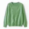 Novedades para Otoño/Invierno 26: Suéter básico de polar con cuello redondo, jersey de polar de cachemira de seda de mora, suéter de lana de corte holgado