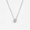 Colgante de Acero de Titanio con Diamante Único de Cuatro Garras Cadena Versátil para Clavícula Elegante Collar de Acero de Titanio