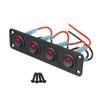Panel Combinado de Botones Pulsadores de Interruptor Ojo de Gato de 4 Posiciones para Coche, Barco, Yate Modificada con Luz LED Control de Potencia 12-24V