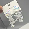 Novos Brincos de Flores com Franjas de Lantejoulas para Mulheres, Modernos e Versáteis, Doces e Femininos, Pedras Coloridas, Brincos e Acessórios de Orelha de Alta Qualidade