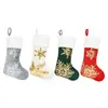 Decoraciones navideñas transfronterizas calcetines decorativos navideños calcetines navideños calcetines navideños con bordado bolsas de regalo calcetines navideños dorados calcetines navideños de caramelo