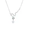 Collar de plata de ley S925 con serpiente de espíritu de circonita y diamantes completos, colgante de serpiente del zodiaco del año de esta vida, cadena de clavícula de lujo ligero de moda, fabricantes