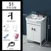Armário de Banheiro Simples de Chão em Alumínio Espacial com Lavatório Integrado de Cerâmica para Varanda, Conjunto de Gabinete com Lavatório para Banheiro