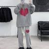 Suéter americano de rua pullover masculina primavera e outono design marca de moda casual roupas com capuz terno esportivo solto