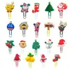 Clips para Papel de Goma Suave de PVC de Dibujos Animados Navideños, Marcadores Creativos Festivos, Separadores de Páginas para Cuadernos, Regalos y Recuerdos Navideños
