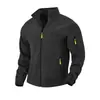 Chaqueta de forro polar para hombre europea y americana, top con cremallera y cuello alto para exteriores de otoño e invierno, chaqueta de forro polar cálida para hombre