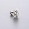 Clavo de oreja de mariposa Henson con circón azul y blanco, colgante de mariposa con estrella de cinco puntas, tornillo de nudo, clavo de oreja de acero de titanio con perforación avanzada