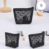 Nova Bolsa de Higiene Pessoal com Renda em Formato de Coração, Necessaire, Bolsa de Armazenamento para Cosméticos, Bolsa Simples de Grande Capacidade para Produtos de Skincare para Mulheres