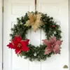 Cruz 30cm Veludo Lantejoula Simulação Flor de Natal Enfeites para Árvore de Natal Guirlanda Acessórios Decoração de Festa
