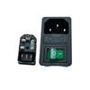 Dispositivo médico estándar europeo CE AC-01 con interruptor de luz indicadora, tarjeta de fusibles, toma de corriente tres en uno