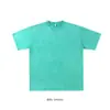 Camiseta de Manga Corta de Algodón Puro 250g con Aspecto Desgastado al por Mayor de Comercio Exterior Americano Retro Juvenil Estampado Directo con Tinta Blanca Camiseta Lavada