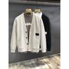 Jaqueta Outono Gola Baseball Moda Masculina Juvenil Color-block Jaqueta Primavera e Outono Bonito Casual Cardigã de Tricô Masculino