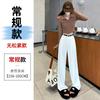 Tiro real primavera y verano 2025 nuevos pantalones de traje cintura alta versión estrecha pantalones de pierna ancha pantalones casuales rectos cinturón de mujer